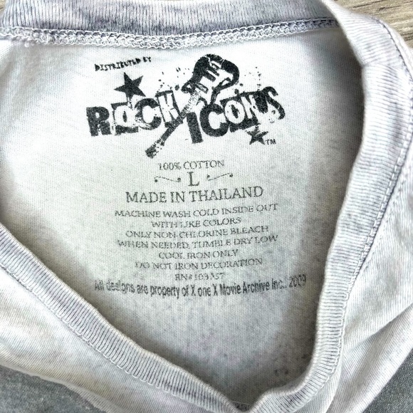 Rock Icons Jimi Hendrix T Shirt Junior’s Large Acid Wash Gray Black - Picture 3 of 10